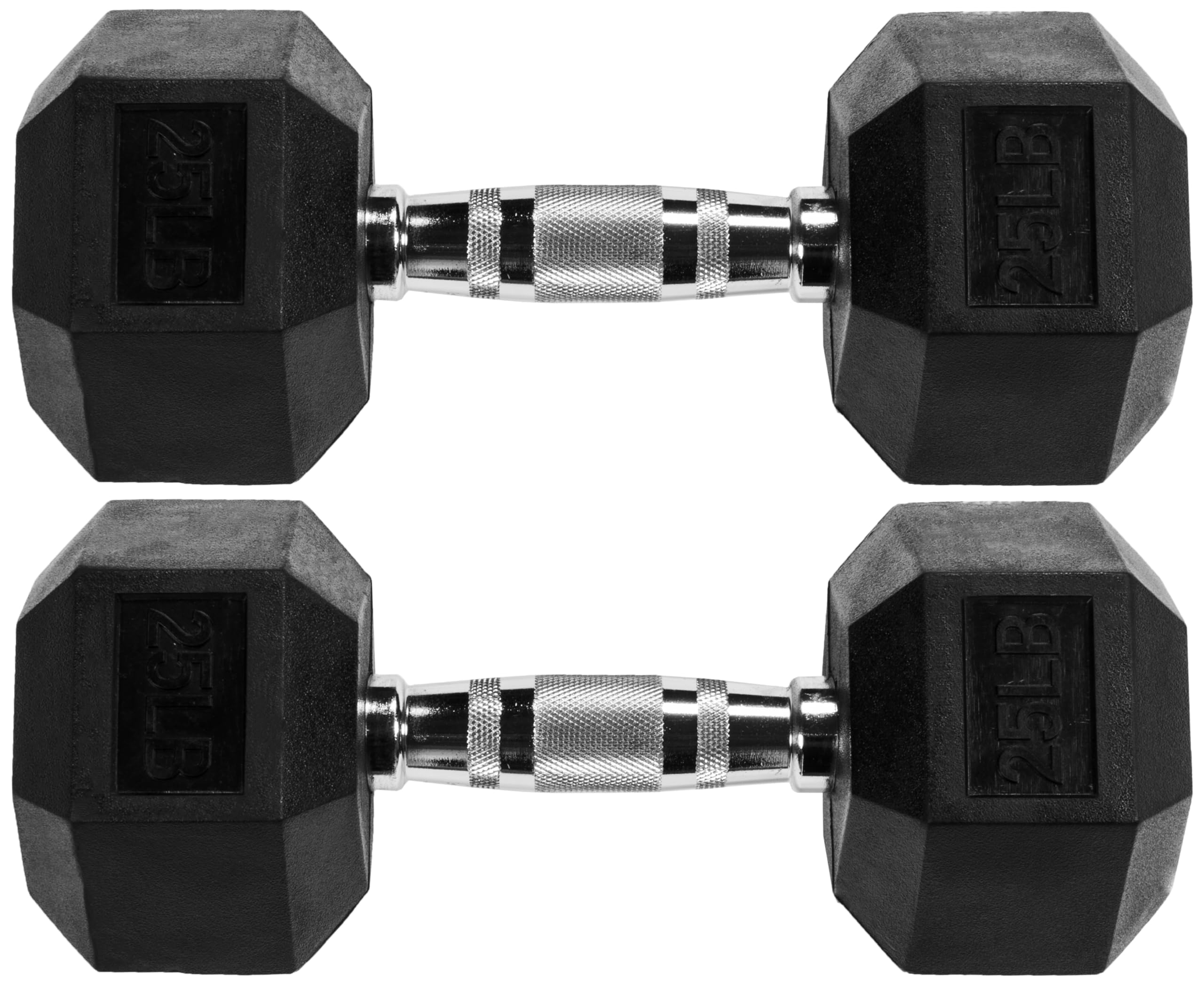 Fitvids Hex Dumbbells Rubber Coated Hand Weights for Exercises and Fitness Home Gym, 5-50 LB Pair