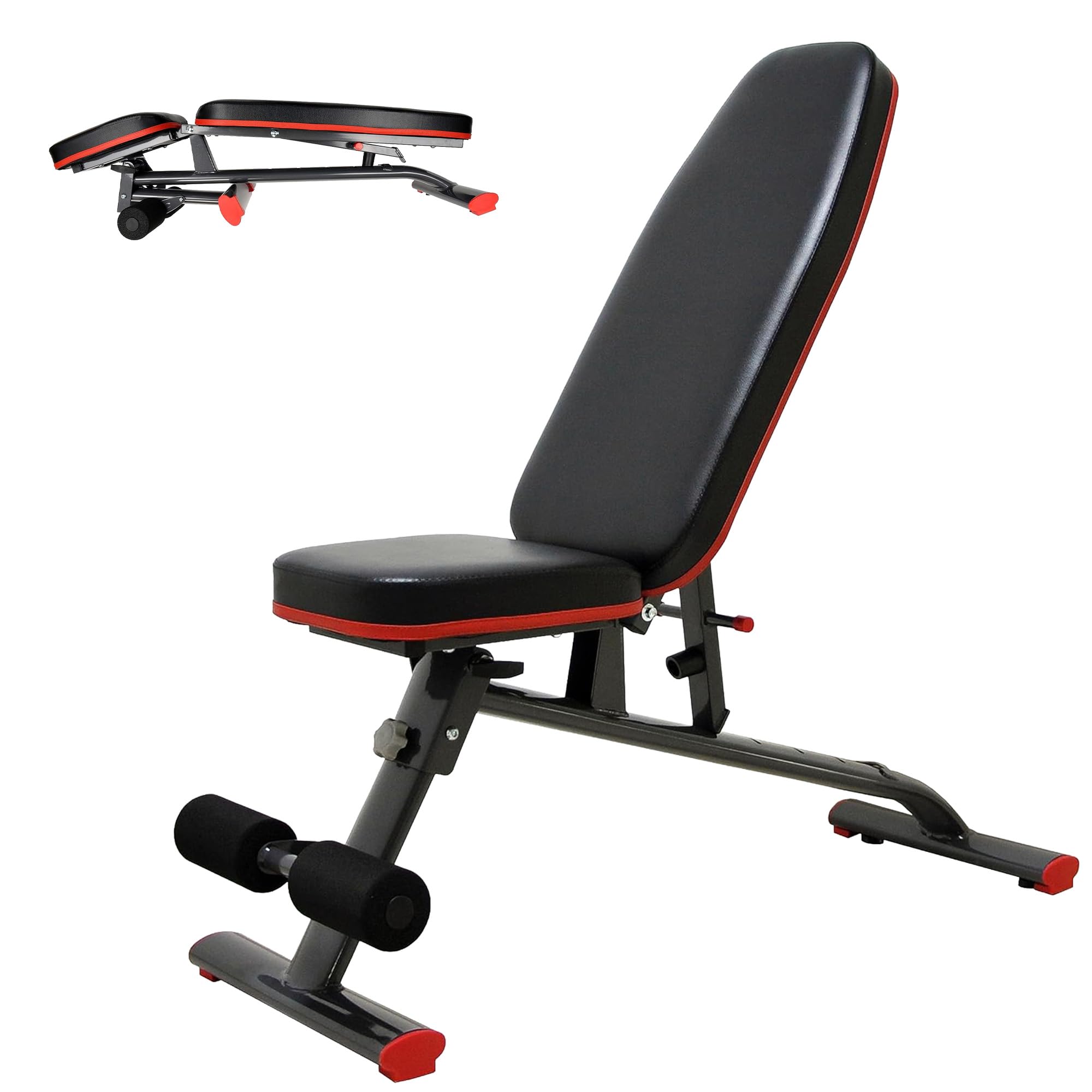 Fitvids Heavy Duty Adjustable and Foldable Utility Weight Bench for Upright, Incline, Decline, and Flat Exercise