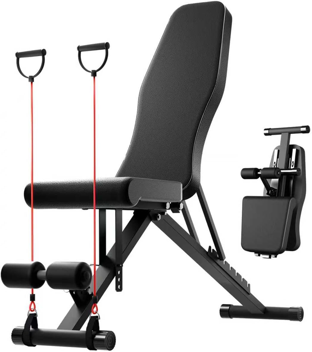 2026 1000LBS Adjustable Weight Bench, Multi-Functional Incline Decline Flat Bench Press, Foldable Full Body Dumbbell Workout Bench for Home Gym Weight Training, Sit Ups, Space-Saving Fitness Equipment