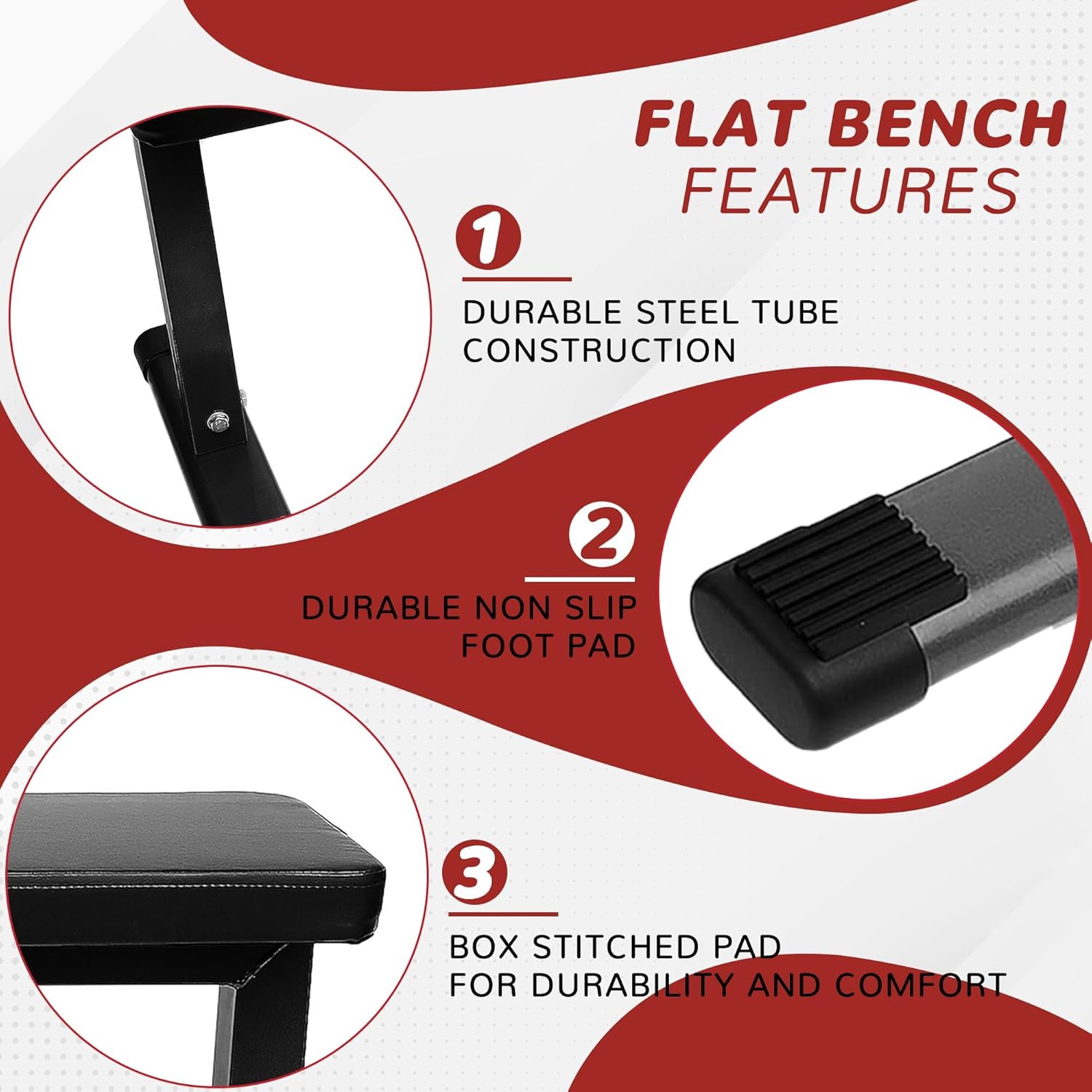 Fitvids Flat Weight Bench, Heavy Duty Flat Workout Bench for Home Gym Weight Training