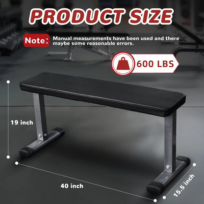 Fitvids Flat Weight Bench, Heavy Duty Flat Workout Bench for Home Gym Weight Training