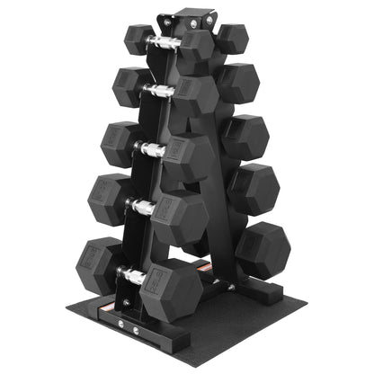 Fitvids Rubber Coated Hex Dumbbell Set with Storage Rack, 100/150/200/550 LB Hand Weight Set with Anti-Slip Grip for Home Gym